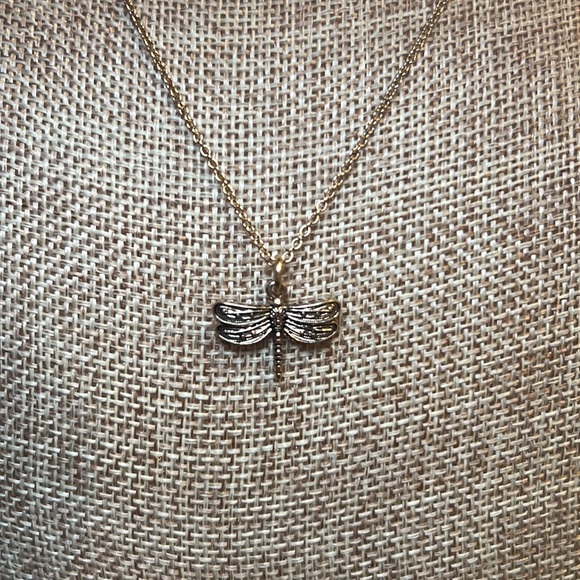 Golden Dragon Fly Necklace - Picture 5 of 7